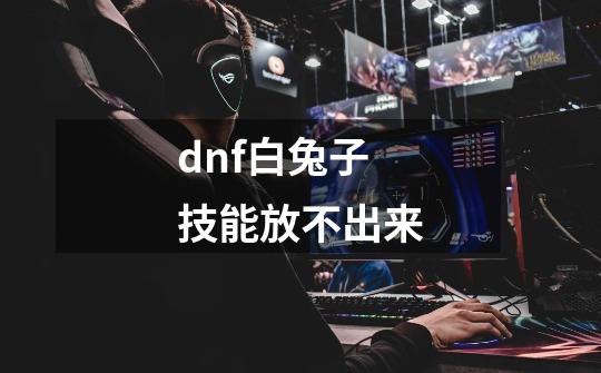 dnf白兔子技能放不出来-第1张-游戏资讯-神采网